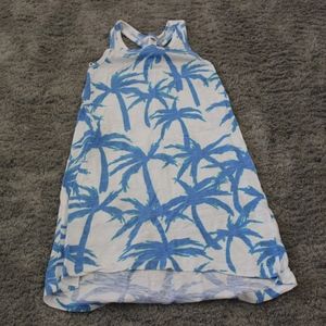 Tropical blue and white sun dress